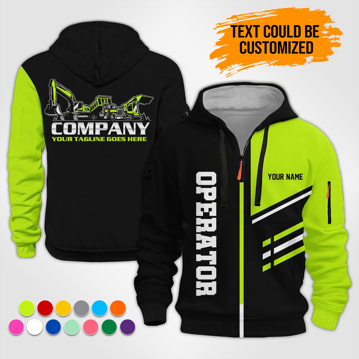 Personalized Name Heavy Equipment Operator 3D Printed Quarter Zip Hoodie ST357