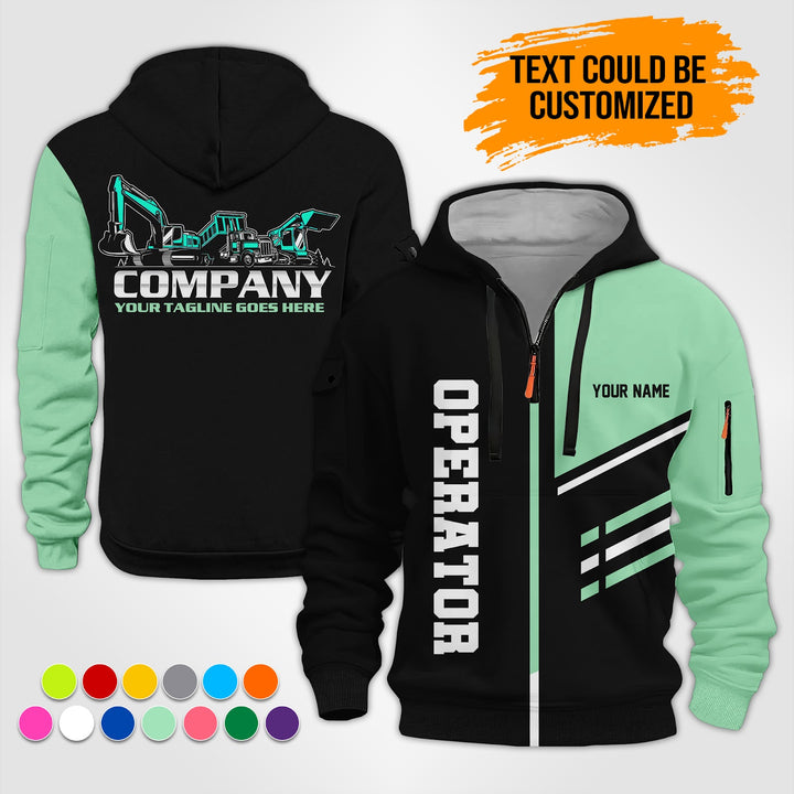 Personalized Name Heavy Equipment Operator 3D Printed Quarter Zip Hoodie ST357
