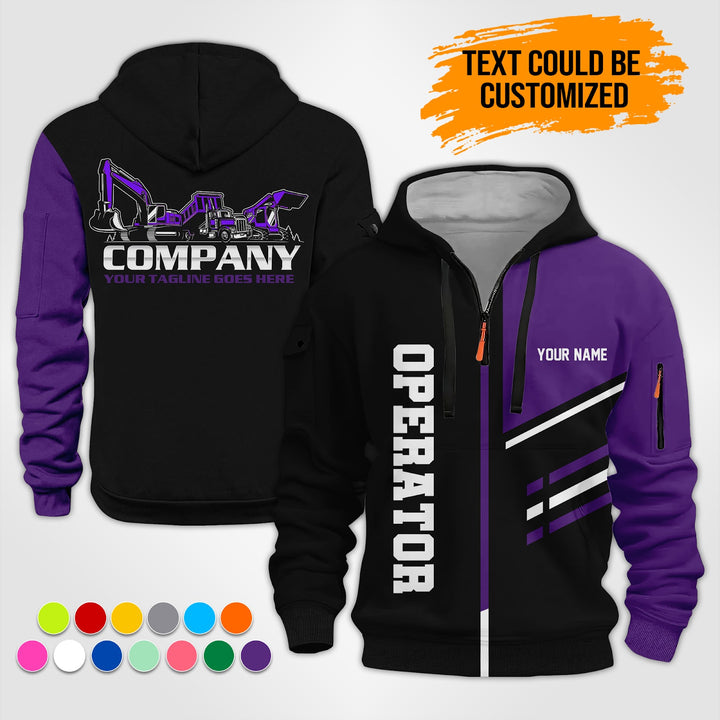 Personalized Name Heavy Equipment Operator 3D Printed Quarter Zip Hoodie ST357