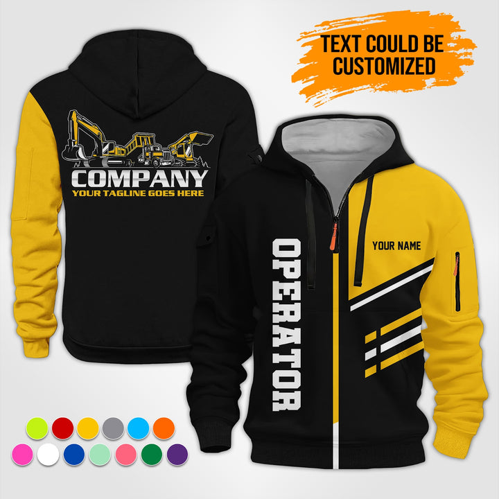 Personalized Name Heavy Equipment Operator 3D Printed Quarter Zip Hoodie ST357