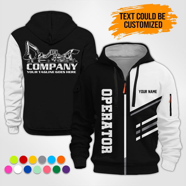 Personalized Name Heavy Equipment Operator 3D Printed Quarter Zip Hoodie ST357