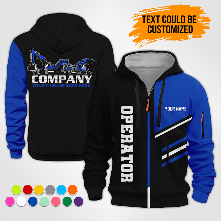 Personalized Name Heavy Equipment Operator 3D Printed Quarter Zip Hoodie ST357