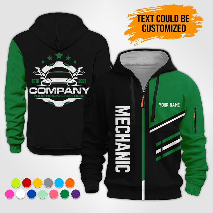 Personalized Name Auto Mechanic 3D Printed Quarter Zip Hoodie ST360