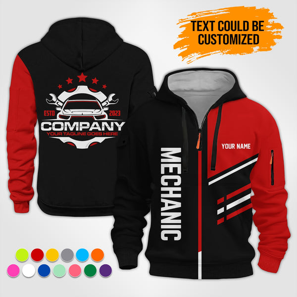 Personalized Name Auto Mechanic 3D Printed Quarter Zip Hoodie ST360