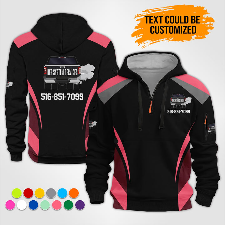 Personalized Name Tow Truck 3D Printed Quarter Zip Hoodie KL433