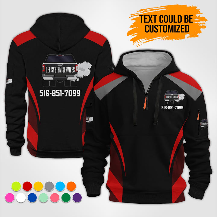 Personalized Name Tow Truck 3D Printed Quarter Zip Hoodie KL433