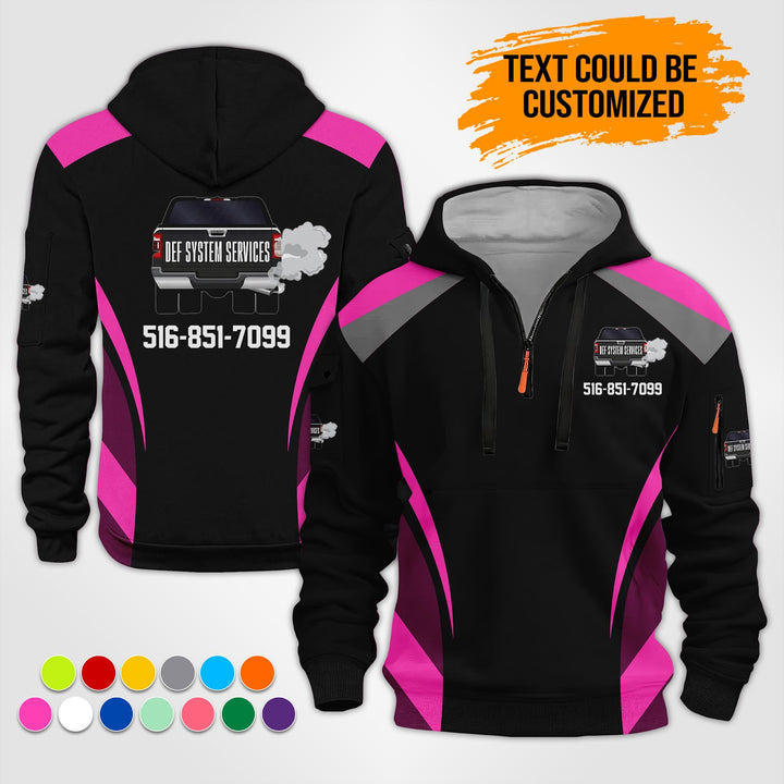 Personalized Name Tow Truck 3D Printed Quarter Zip Hoodie KL433