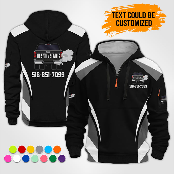 Personalized Name Tow Truck 3D Printed Quarter Zip Hoodie KL433