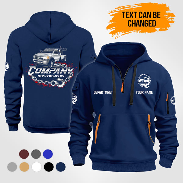 Personalized Name Tow Truck 3D Quarter Zip Hoodie NB142