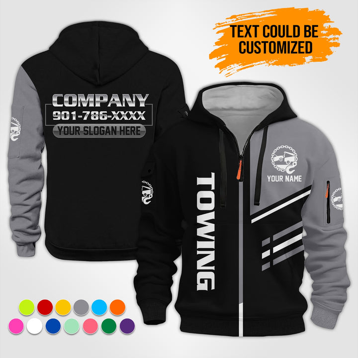 Personalized Name Tow Truck 3D Printed Quarter Zip Hoodie ST440