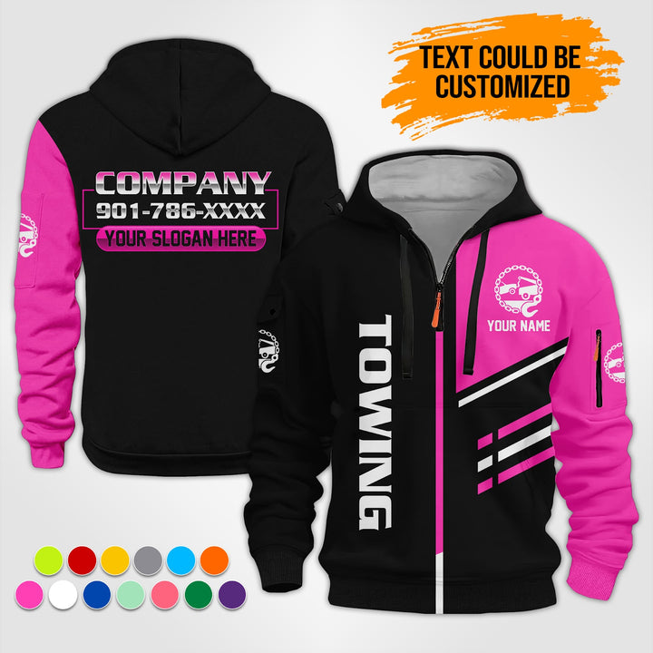 Personalized Name Tow Truck 3D Printed Quarter Zip Hoodie ST440
