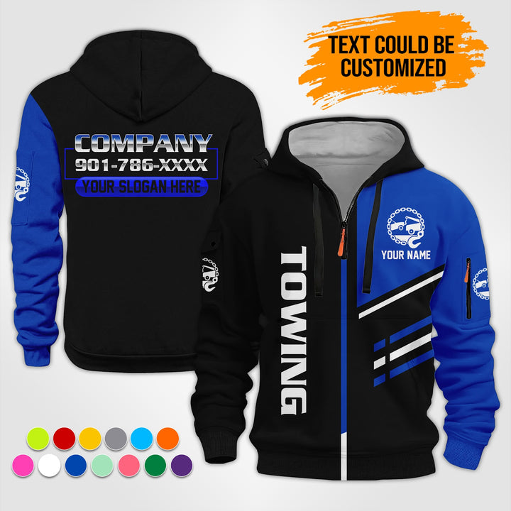 Personalized Name Tow Truck 3D Printed Quarter Zip Hoodie ST440