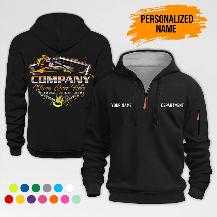 Personalized Name Auto Detailing 3D Printed Quarter Zip Hoodie AZ559