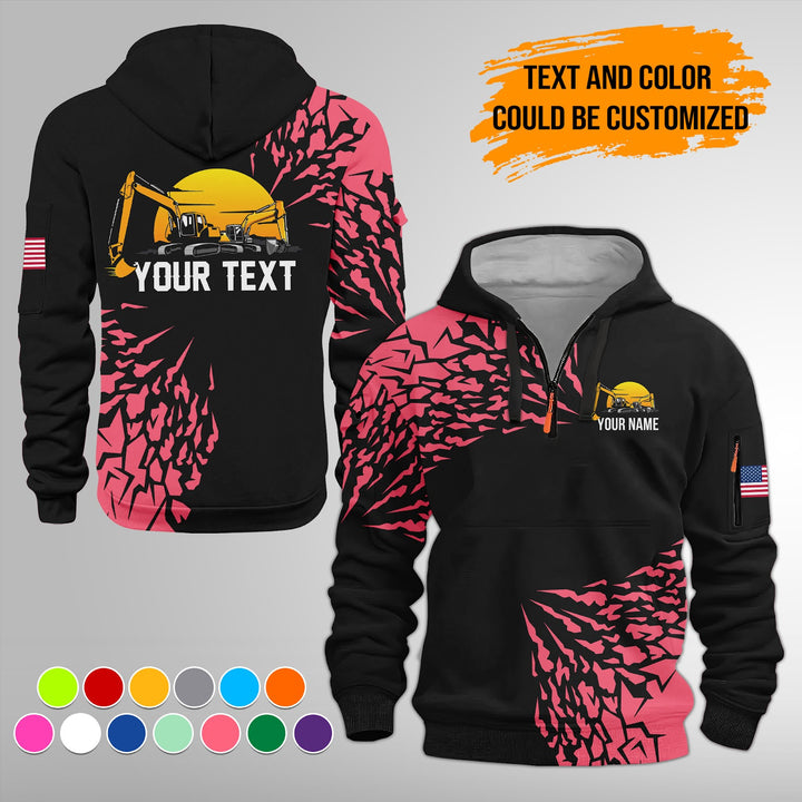 Heavy Equipment 3D Quarter Zip Hoodie FY632