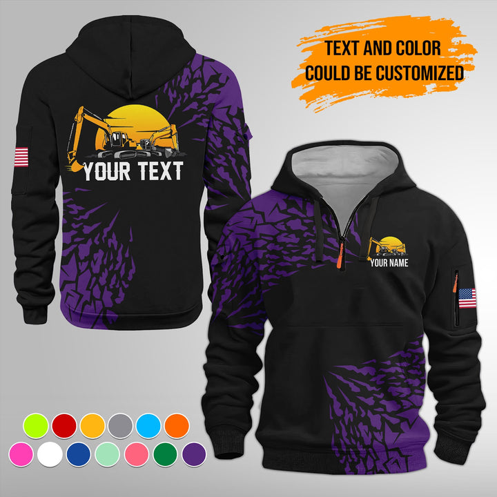 Heavy Equipment 3D Quarter Zip Hoodie FY632