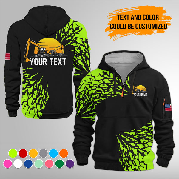 Heavy Equipment 3D Quarter Zip Hoodie FY632