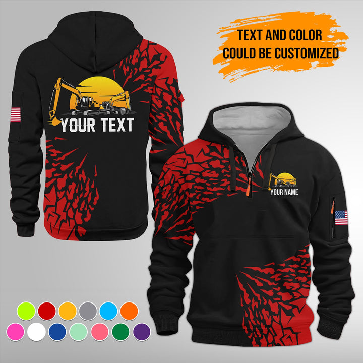 Heavy Equipment 3D Quarter Zip Hoodie FY632
