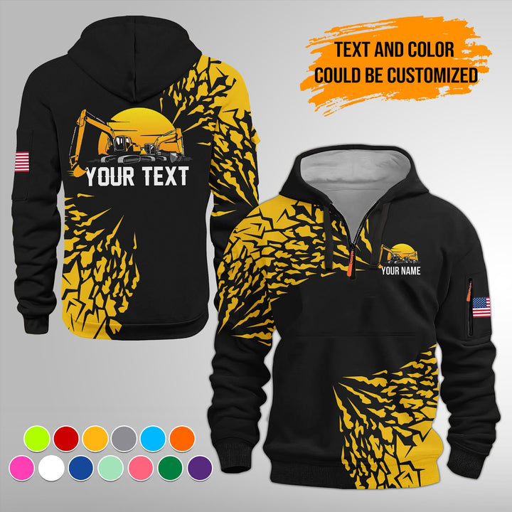 Heavy Equipment 3D Quarter Zip Hoodie FY632