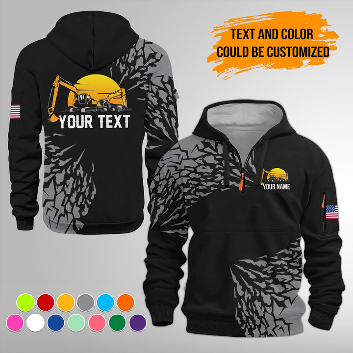 Heavy Equipment 3D Quarter Zip Hoodie FY632