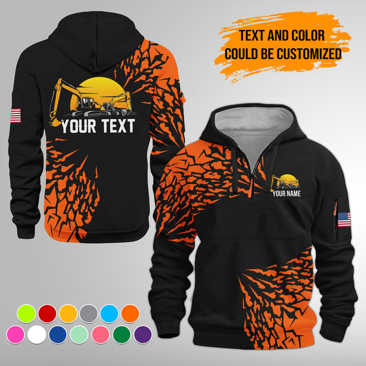 Heavy Equipment 3D Quarter Zip Hoodie FY632