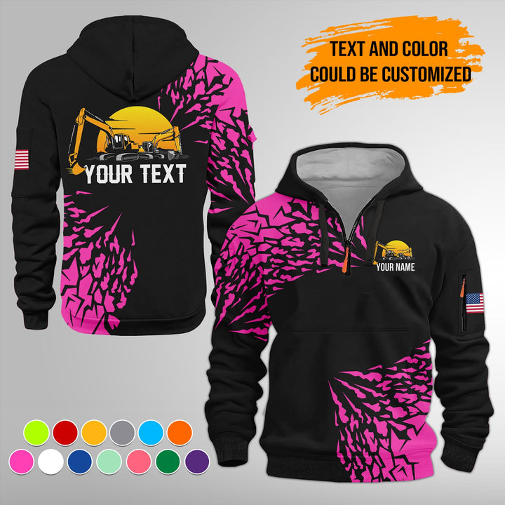Heavy Equipment 3D Quarter Zip Hoodie FY632