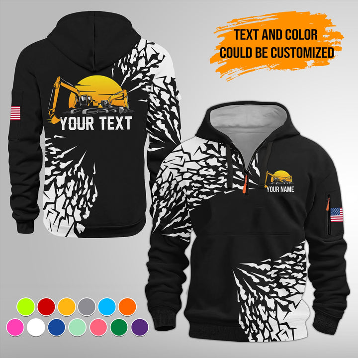 Heavy Equipment 3D Quarter Zip Hoodie FY632