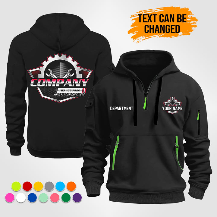 Personalized Name Auto Service 3D Printed Quarter Zip Hoodie ST481