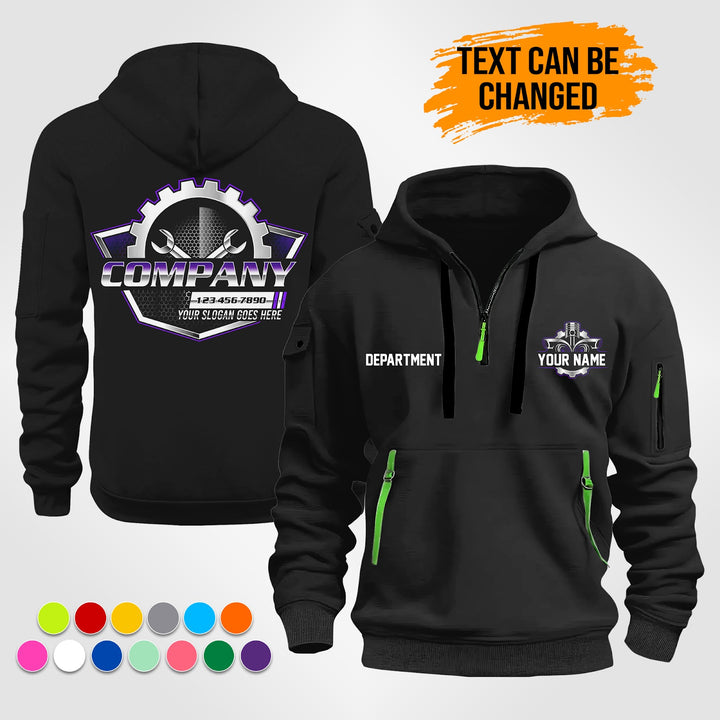 Personalized Name Auto Service 3D Printed Quarter Zip Hoodie ST481