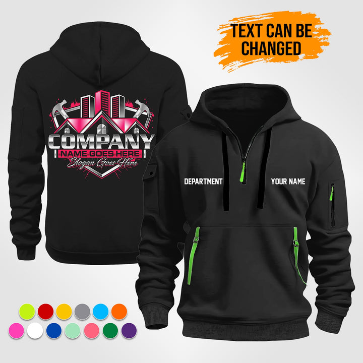 Personalized Name Home Service 3D Printed Quarter Zip Hoodie ST497