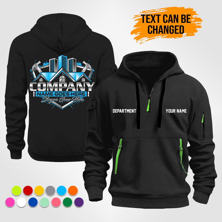 Personalized Name Home Service 3D Printed Quarter Zip Hoodie ST497