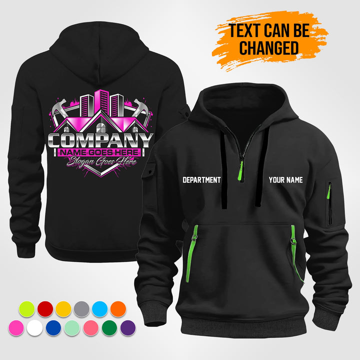 Personalized Name Home Service 3D Printed Quarter Zip Hoodie ST497