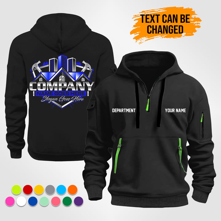 Personalized Name Home Service 3D Printed Quarter Zip Hoodie ST497