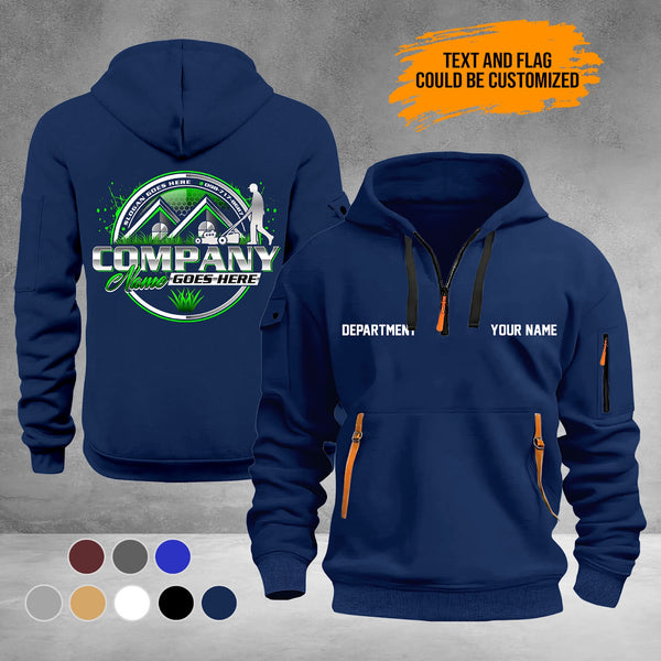 Personalized Name Lawn Care 3D Printed Quarter Zip Hoodie PU947