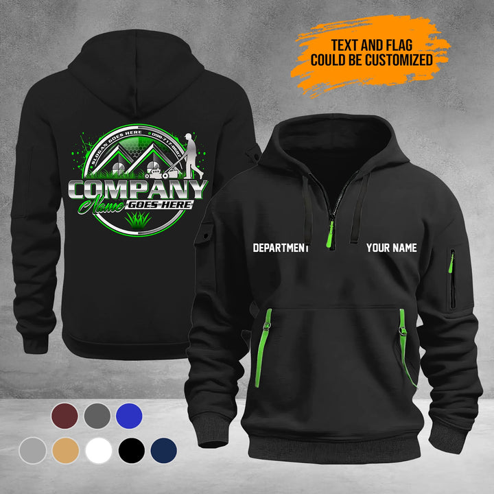 Personalized Name Lawn Care 3D Printed Quarter Zip Hoodie PU947