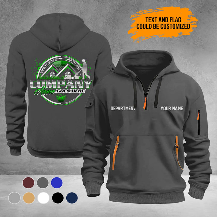 Personalized Name Lawn Care 3D Printed Quarter Zip Hoodie PU947