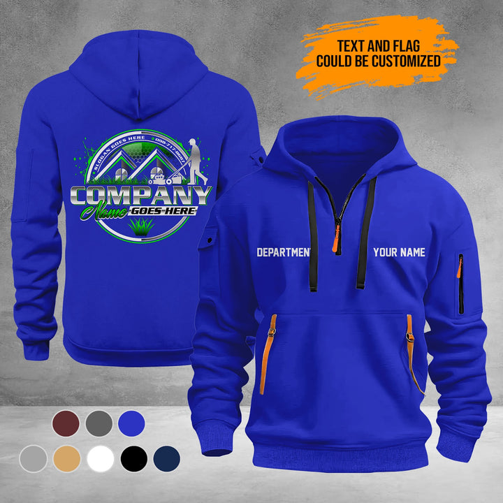 Personalized Name Lawn Care 3D Printed Quarter Zip Hoodie PU947