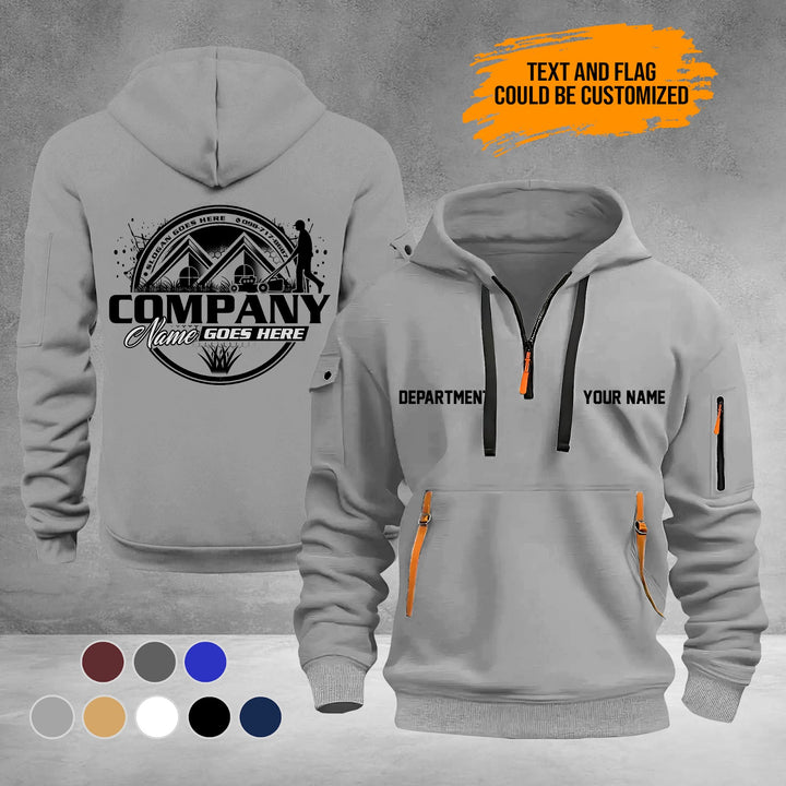 Personalized Name Lawn Care 3D Printed Quarter Zip Hoodie PU947