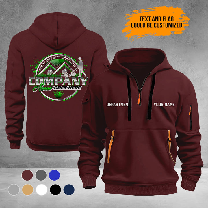 Personalized Name Lawn Care 3D Printed Quarter Zip Hoodie PU947
