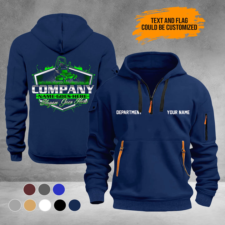 Personalized Name Lawn Care 3D Printed Quarter Zip Hoodie PU948