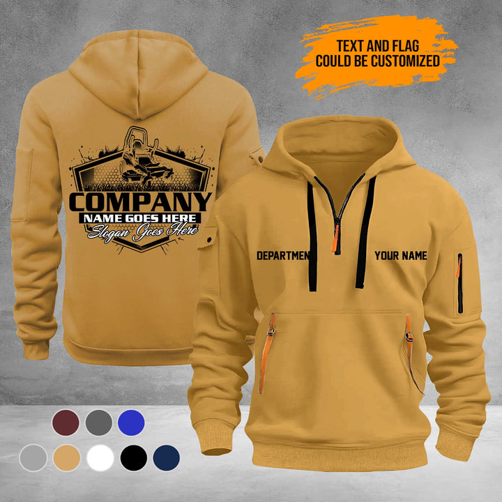 Personalized Name Lawn Care 3D Printed Quarter Zip Hoodie PU948
