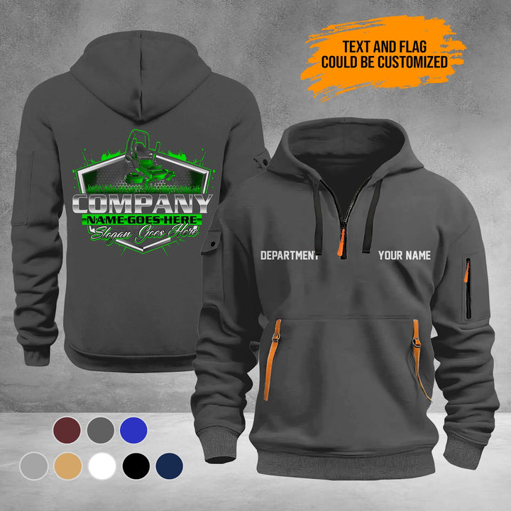 Personalized Name Lawn Care 3D Printed Quarter Zip Hoodie PU948
