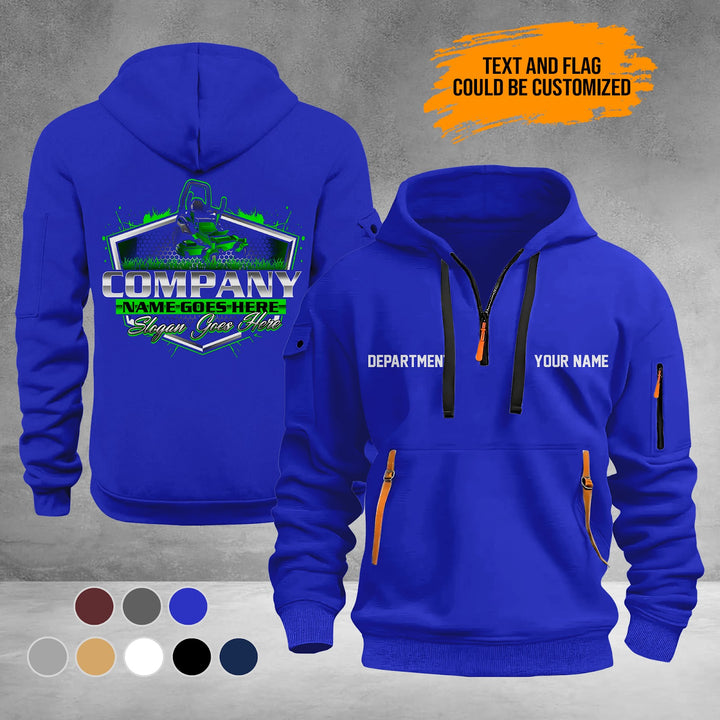 Personalized Name Lawn Care 3D Printed Quarter Zip Hoodie PU948