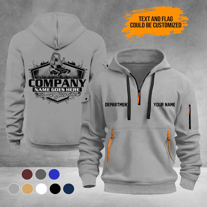 Personalized Name Lawn Care 3D Printed Quarter Zip Hoodie PU948