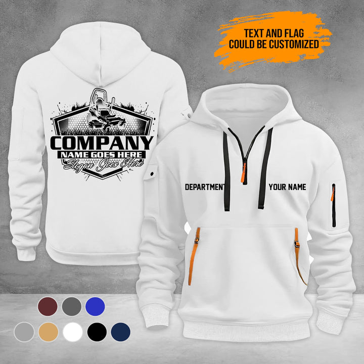 Personalized Name Lawn Care 3D Printed Quarter Zip Hoodie PU948