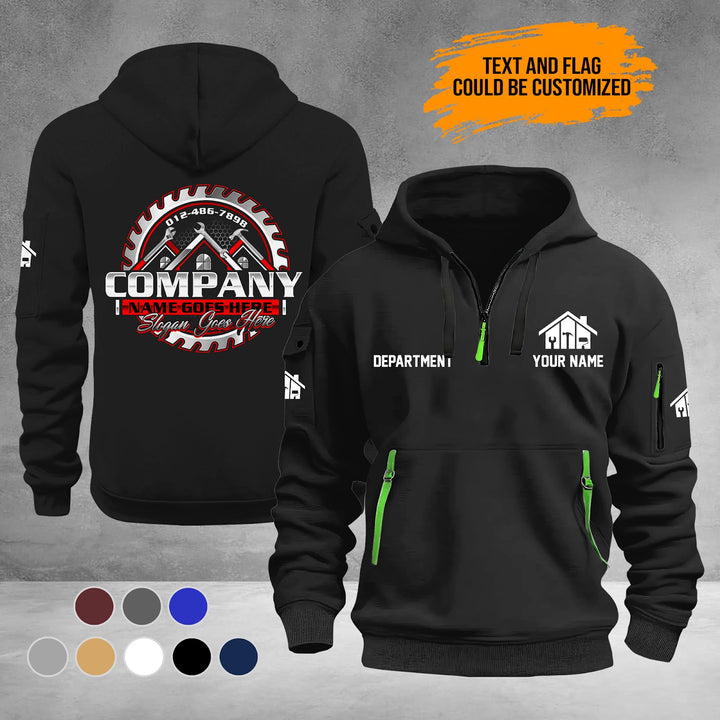Personalized Name Home Repair 3D Printed Quarter Zip Hoodie PU949
