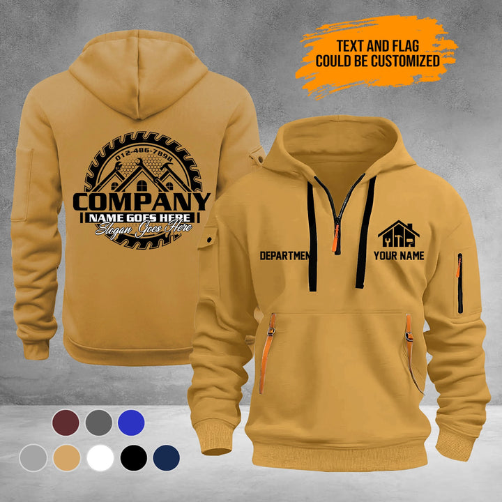 Personalized Name Home Repair 3D Printed Quarter Zip Hoodie PU949