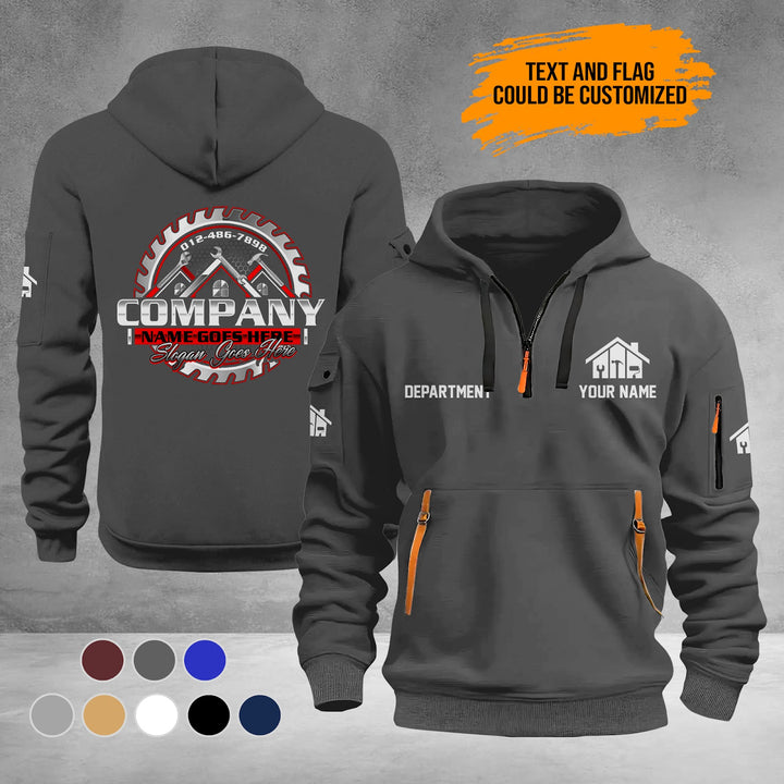Personalized Name Home Repair 3D Printed Quarter Zip Hoodie PU949
