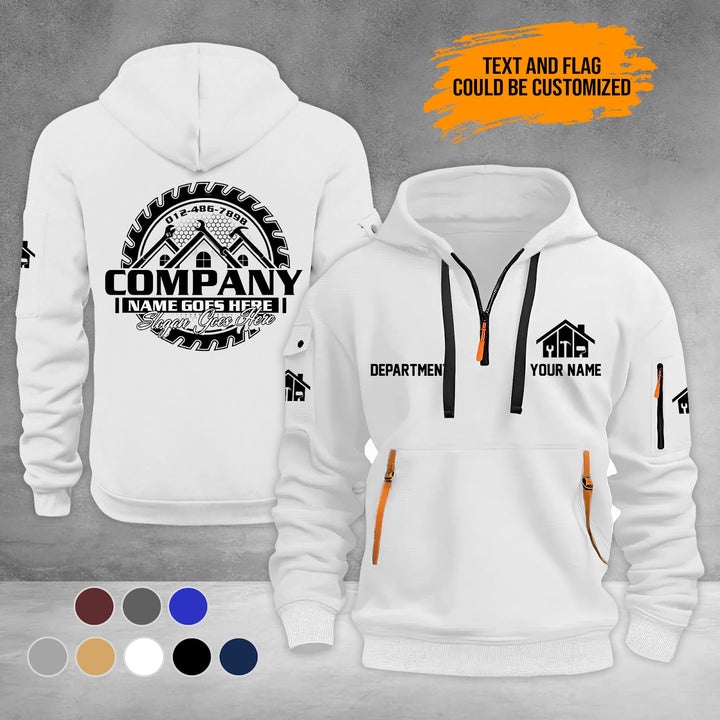 Personalized Name Home Repair 3D Printed Quarter Zip Hoodie PU949