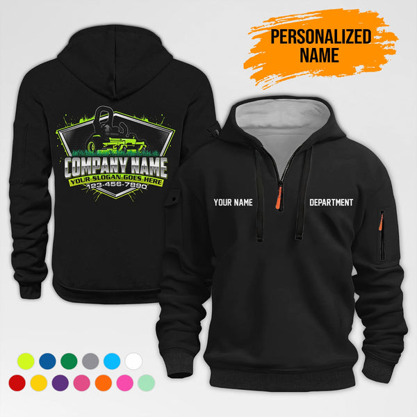 Personalized Name Lawn Care 3D Printed Quarter Zip Hoodie AZ641