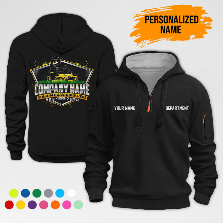 Personalized Name Lawn Care 3D Printed Quarter Zip Hoodie AZ641